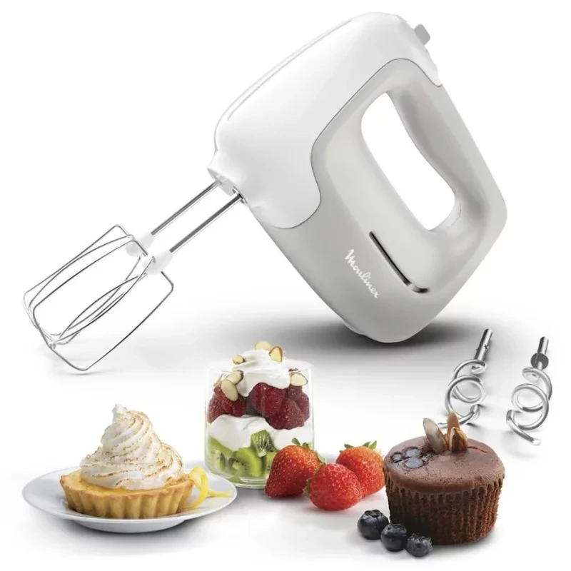 Batteur électrique Moulinex avec accessoires et desserts