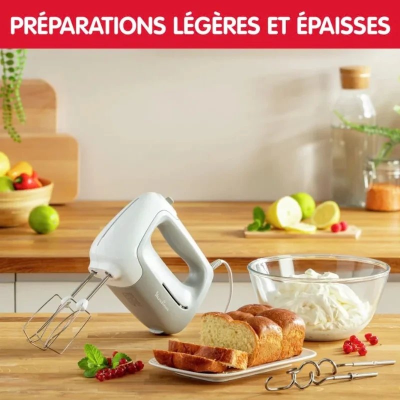 Batteur électrique Moulinex pour préparations légères et épaisses
