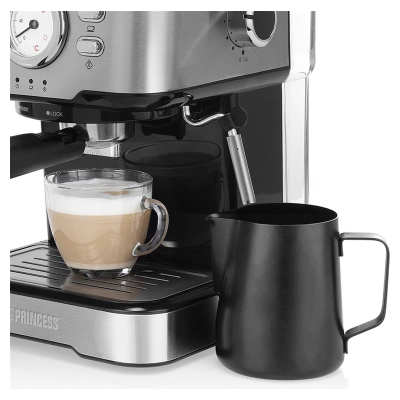 Cafetière expresso Princess 249412 avec cappuccino et pot à lait