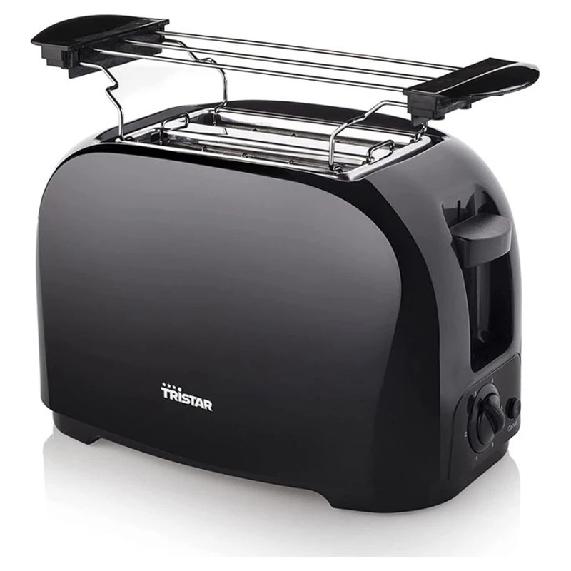 Grille-pain Tristar BR-1025 noir avec support chauffe-pain intégré