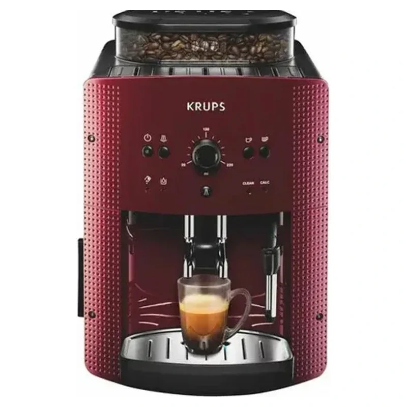Machine à café automatique Krups EA810770 rouge avec broyeur à grains