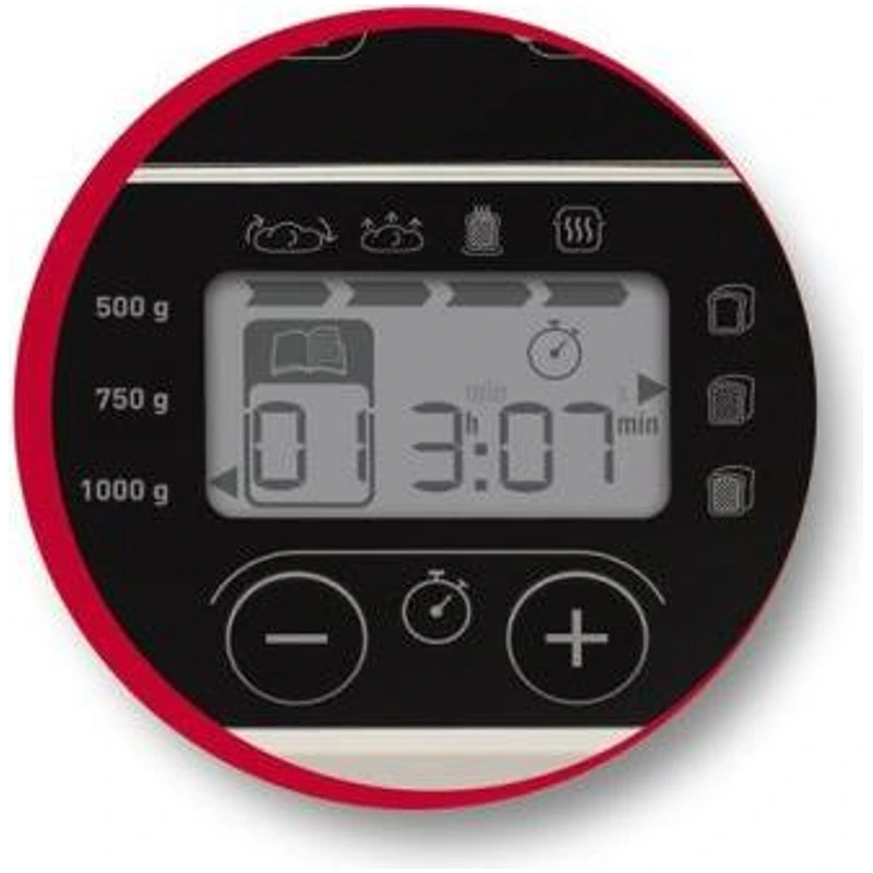 Écran LCD et commandes de la machine à pain Moulinex OW210130