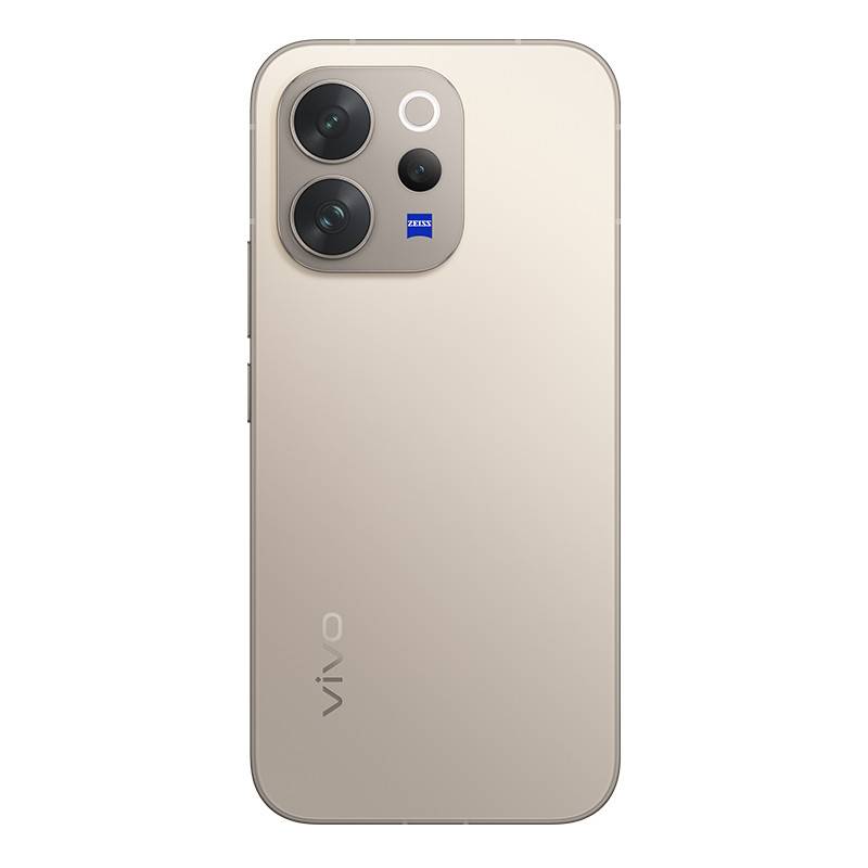 Vue arrière du Vivo V70 5G Gris des dunes avec triple caméra ZEISSVue arrière du Vivo V70 5G Gris des dunes avec triple caméra ZEISS