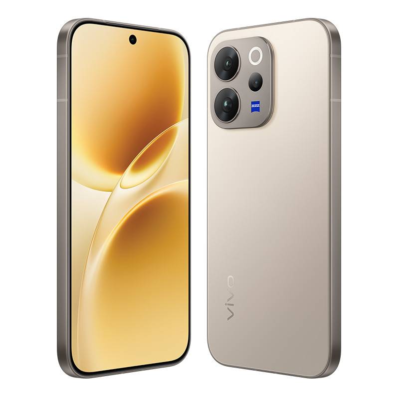 Vue avant et arrière du Vivo V70 5G Gris des dunes