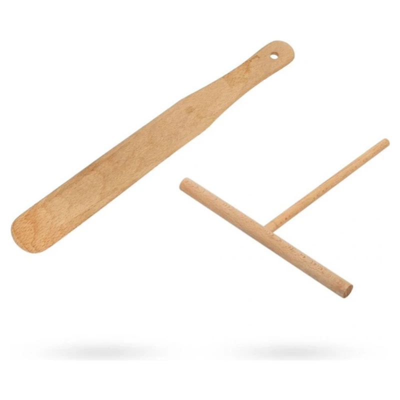 Spatule et répartiteur de pâte en bois pour crêpière Tristar