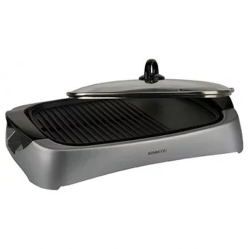 Barbecue électrique Kenwood HG266 gris avec plaque grill et couvercle