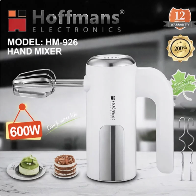 Batteur électrique Hoffmans HM-926 600 W avec fouets et crochets
