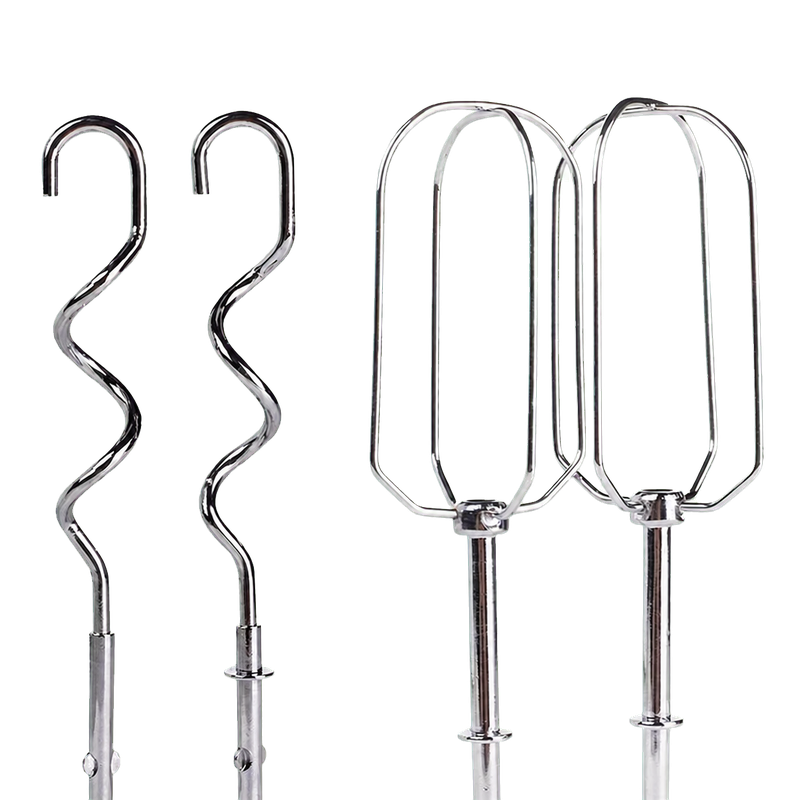 Deux fouets métalliques et deux crochets pétrisseurs pour batteur électrique TRISTAR MX-4152