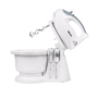 Batteur électrique TRISTAR MX-4152 blanc avec bol 2 L, fouets et crochets pétrisseurs