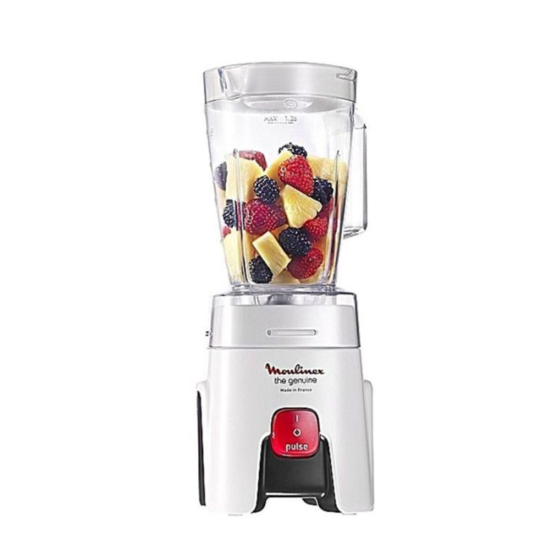 Blender Moulinex Genuine LM241B25 avec bol rempli de fruits