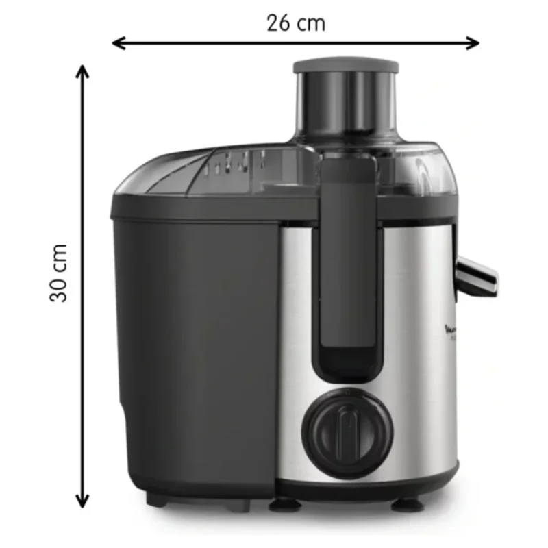 Dimensions 30 × 26 cm de la centrifugeuse Moulinex JU420D10