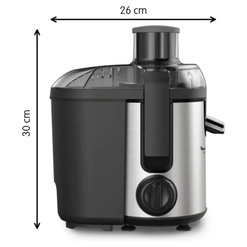 Dimensions 30 × 26 cm de la centrifugeuse Moulinex JU420D10