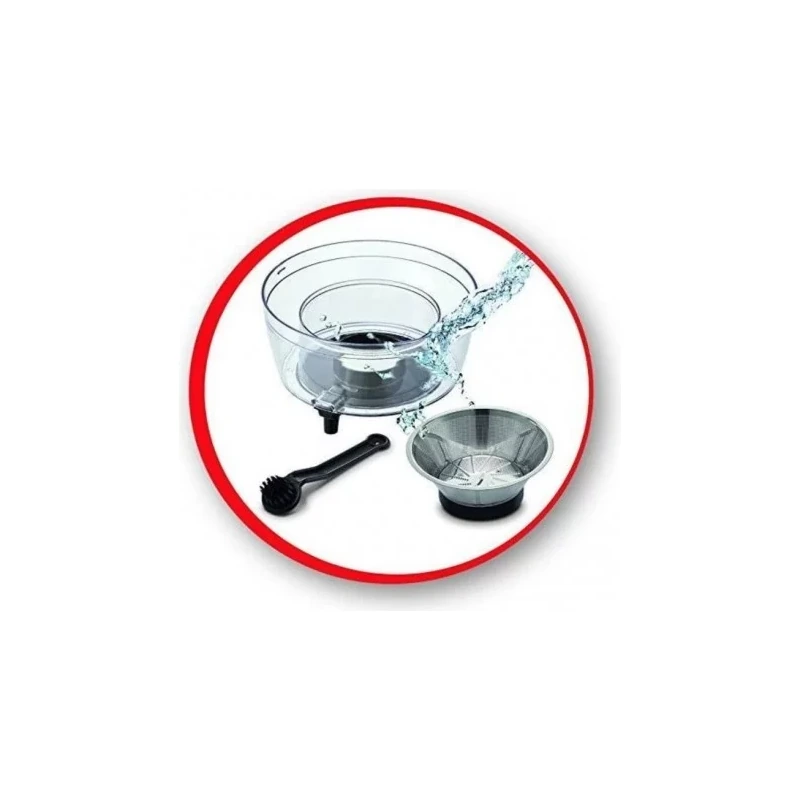 Filtre, bac et brosse de nettoyage de la centrifugeuse Moulinex