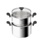 Couscoussière Tefal Primary 24 cm inox E3089505 avec couvercle en verre
