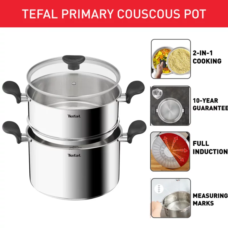 Couscoussière Tefal Primary E3089505 avec principales caractéristiques