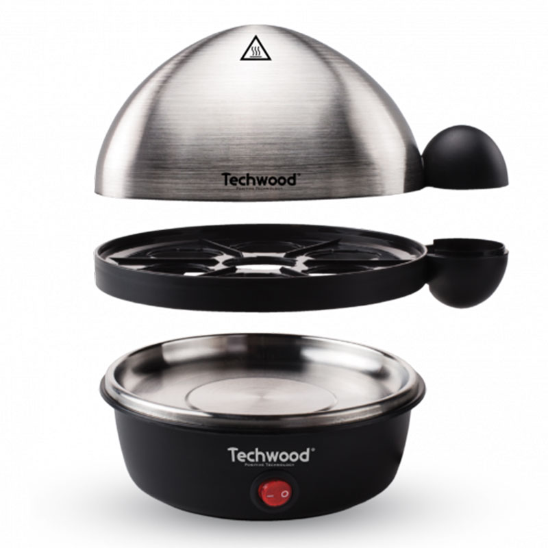 Cuiseur à œuf Techwood TO-007 avec accessoires et éléments démontés