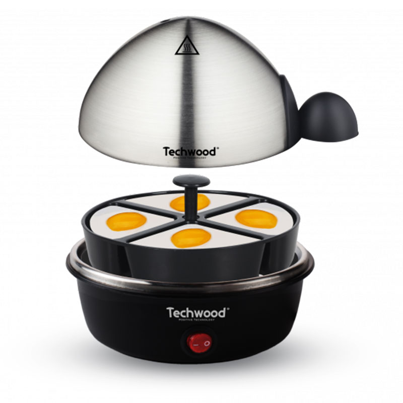 Cuiseur à œuf Techwood TO-007 avec plateau pour œufs pochés