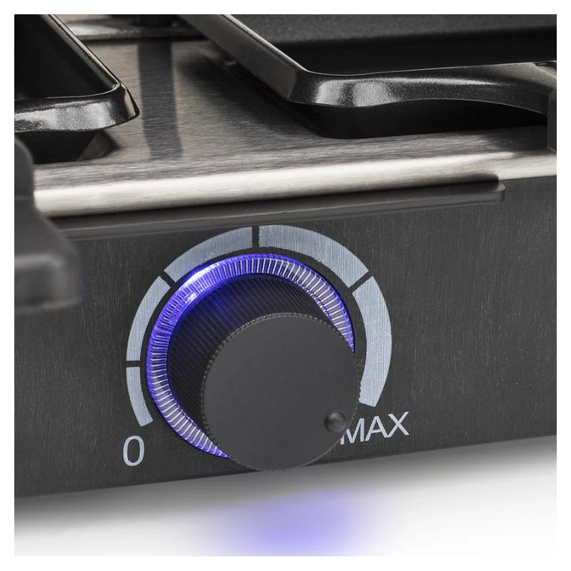 Bouton lumineux du thermostat réglable du grill raclette Tristar