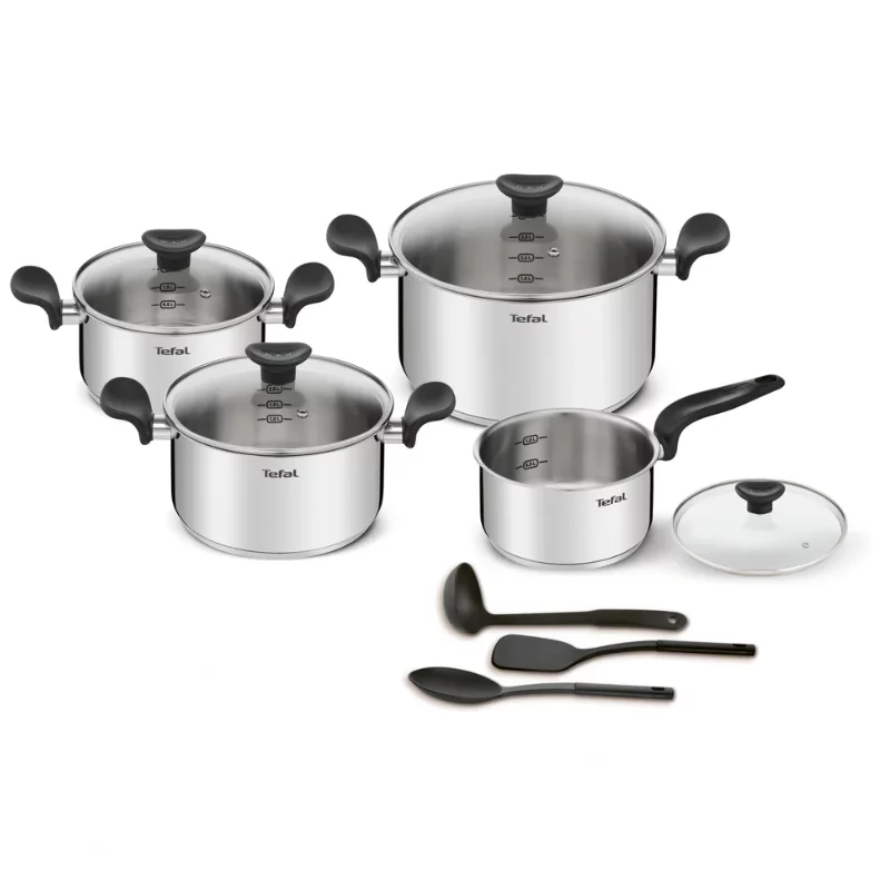 Set de cuisson Primary 11 pièces E308SB74 avec marmites, casserole, couvercles et ustensiles