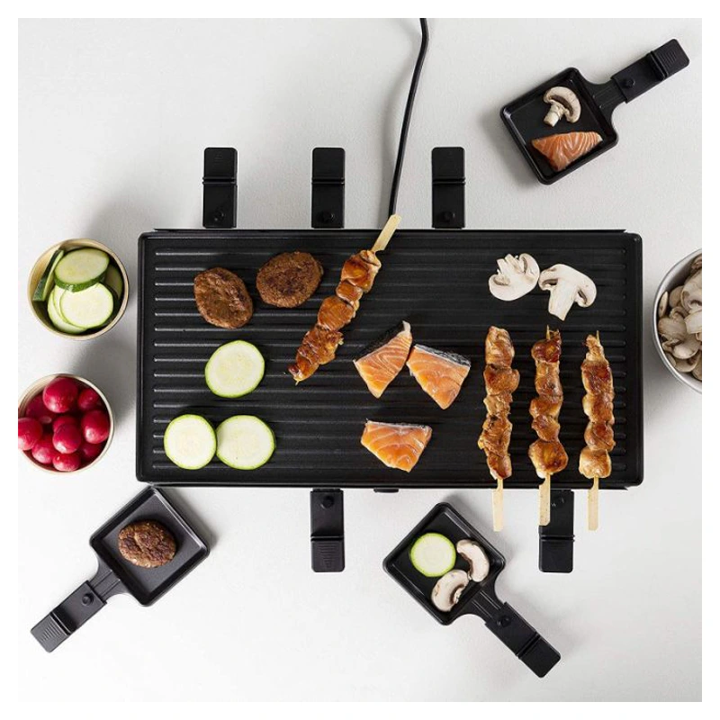 Cuisson de viande, saumon, légumes et champignons avec la raclette Tristar RA-2724