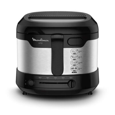 FRITEUSE ÉLECTRIQUE MOULINEX UNO 1,8 L 1 600 W NOIR ET INOX AF215D10