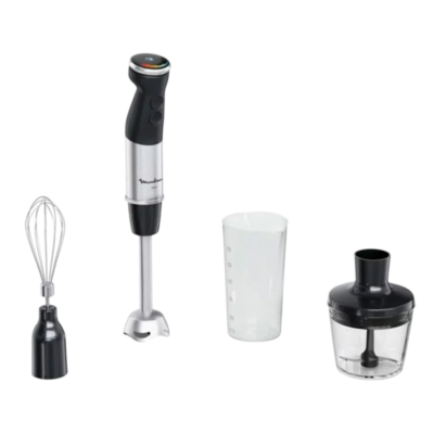 MIXEUR PLONGEANT MOULINEX QUICKCHEF+ 3-EN-1 1000 W NOIR ET INOX DD673810