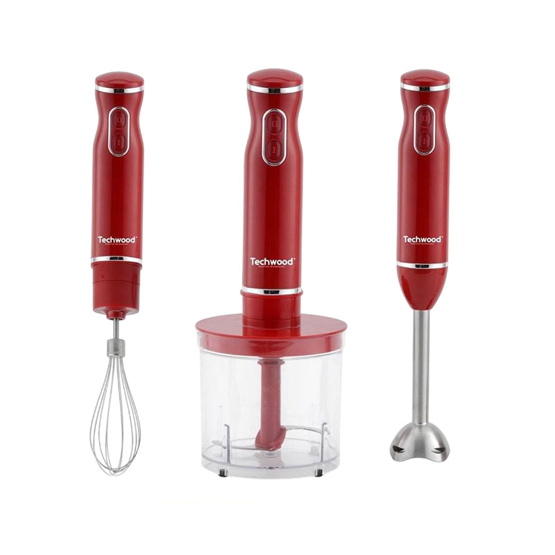Mixeur plongeant Techwood 3-en-1 600 W rouge TMS-9605