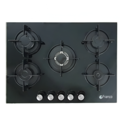 PLAQUE DE CUISSON FRANCO 5 FEUX VITRE NOIR 70 CM FR-454BF