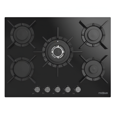 PLAQUE DE CUISSON PREMIUM 5 FEUX VERRE NOIR 70 CM FFD APG751.BS01