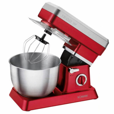 ROBOT PÉTRIN BOMANN 1200 W 6,3 L TITANE/ROUGE KM 398 CB